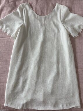 Sezane White Short Sleeve Shift Dress